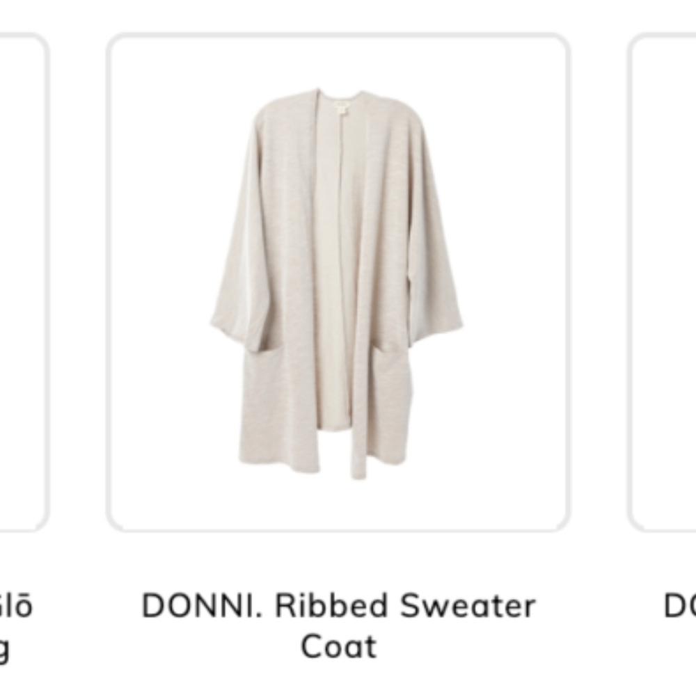 NWT Donni Ribbed Sweater Coat OS fff
